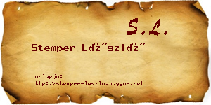 Stemper László névjegykártya